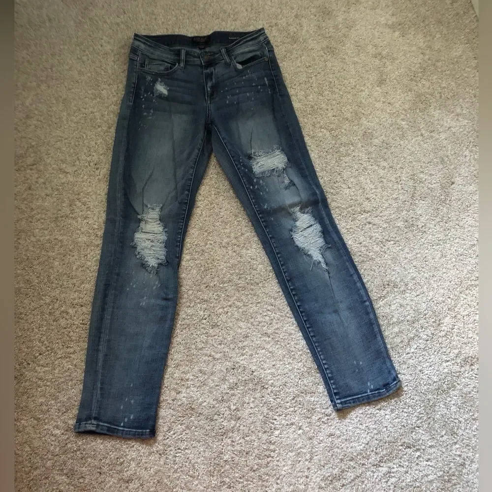 JUDY BLUE boyfriend Fit Distressed Denim Jeans pants women size 28